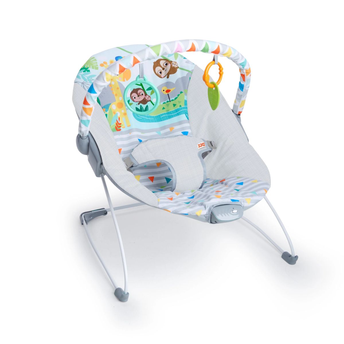 Bright Starts Safari Fun Vibrating Bouncer | Mothercare SG
